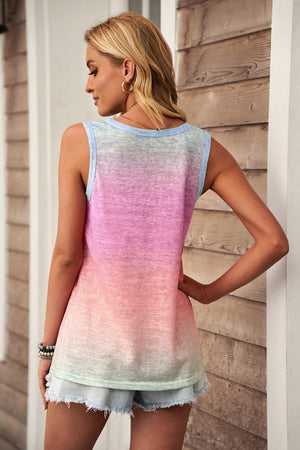 Youthfully Fresh Gradient Pocket Tank Top - MXSTUDIO.COM