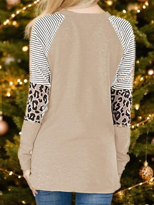 Yule-Tree Graphic Tan Christmas Sweatshirt-MXSTUDIO.COM