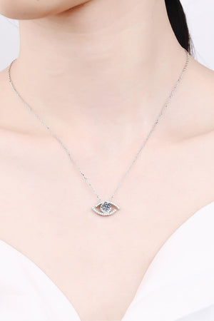 Zircon Accents Moissanite All Seeing Eye Necklace - MXSTUDIO.COM