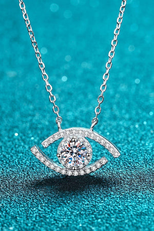 Zircon Accents Moissanite All Seeing Eye Necklace - MXSTUDIO.COM