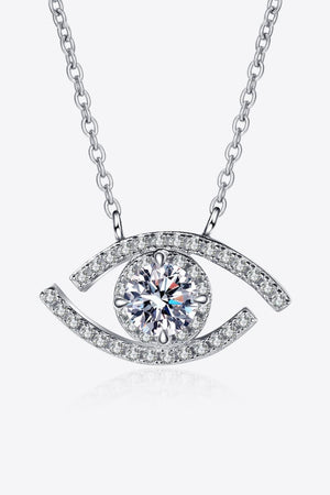 Zircon Accents Moissanite All Seeing Eye Necklace - MXSTUDIO.COM