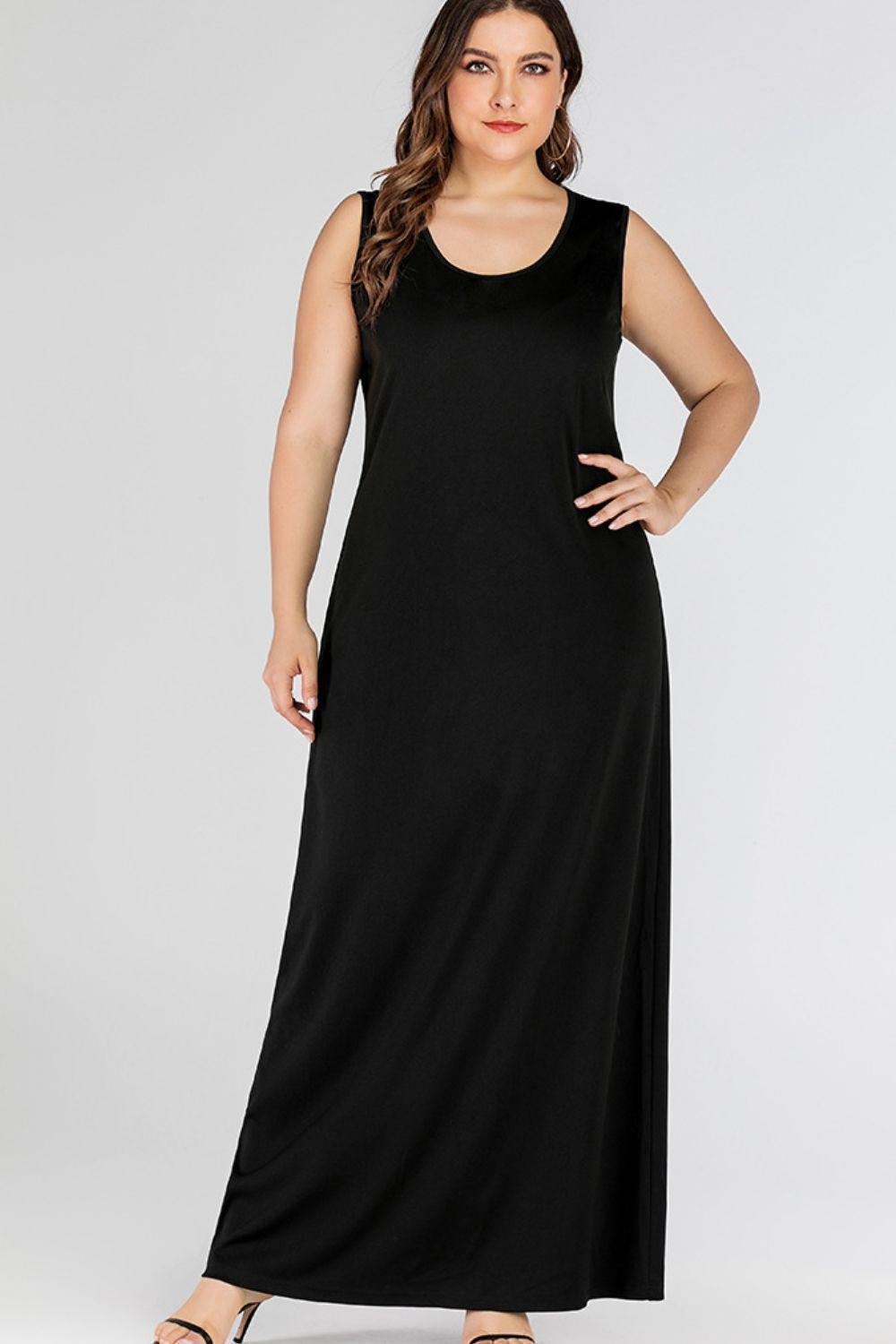 Exquisite Plus Size Sleeveless Maxi Tank Dress - MXSTUDIO.COM