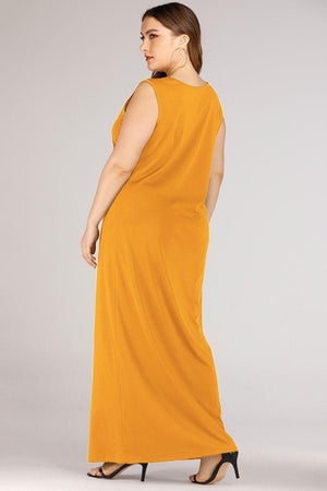 Exquisite Plus Size Sleeveless Maxi Tank Dress - MXSTUDIO.COM