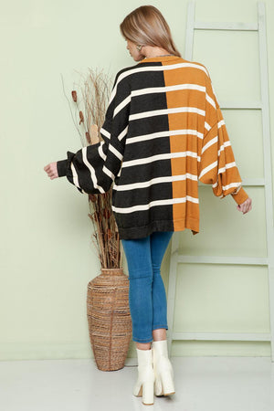 Fashion Meets Comfort Striped Drop Shoulder Top - MXSTUDIO.COM