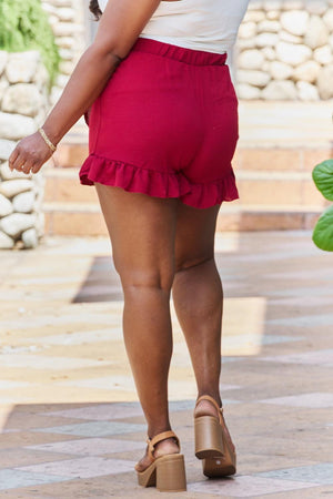Feminine Flair Ruffle Plus Size Red Mini Skirt - MXSTUDIO.COM
