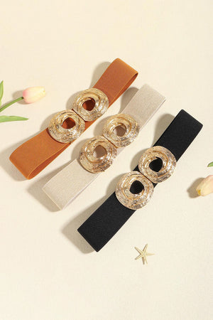 Glamorous Zinc Alloy Buckle Wide Elastic Belt - MXSTUDIO.COM