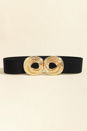 Glamorous Zinc Alloy Buckle Wide Elastic Belt - MXSTUDIO.COM
