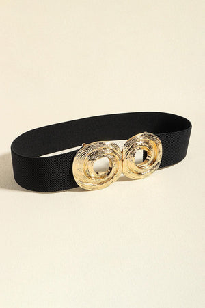 Glamorous Zinc Alloy Buckle Wide Elastic Belt - MXSTUDIO.COM