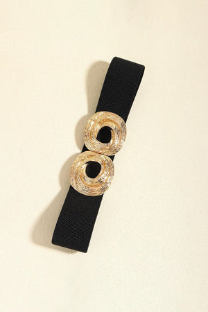Glamorous Zinc Alloy Buckle Wide Elastic Belt - MXSTUDIO.COM