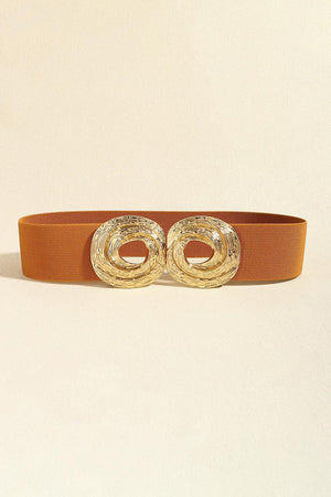 Glamorous Zinc Alloy Buckle Wide Elastic Belt - MXSTUDIO.COM