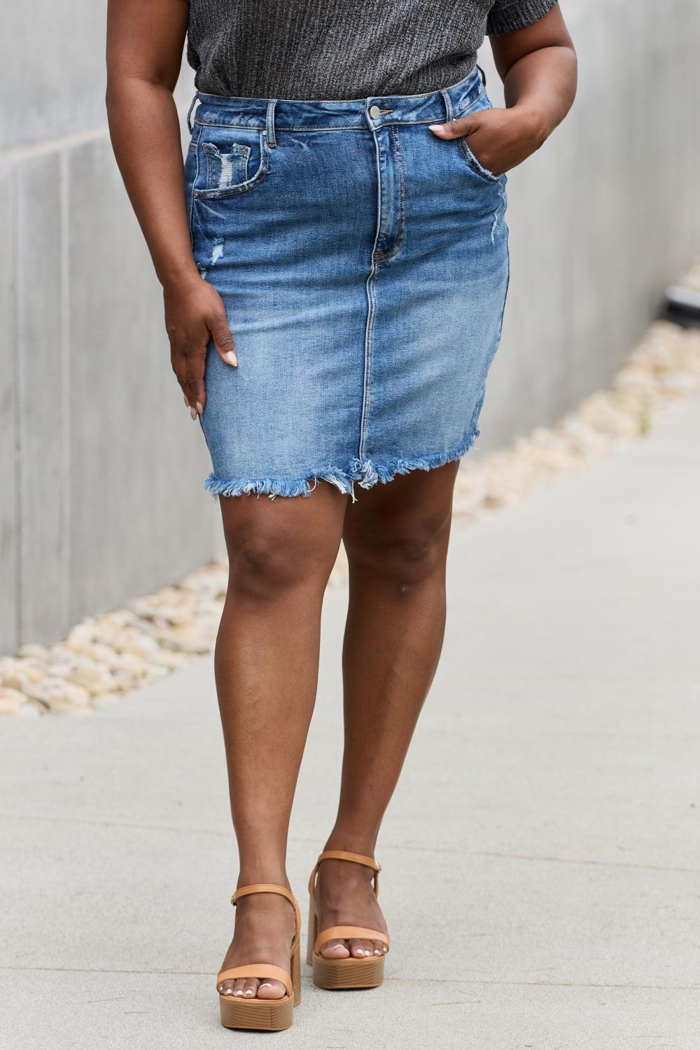 High Rise Denim Plus Size Mini Skirt – MXStudio