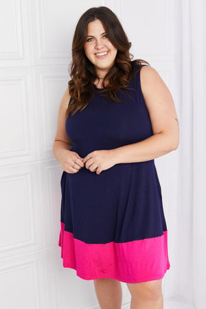 Jazzy Round Neck Plus Size Mini Dress - MXSTUDIO.COM