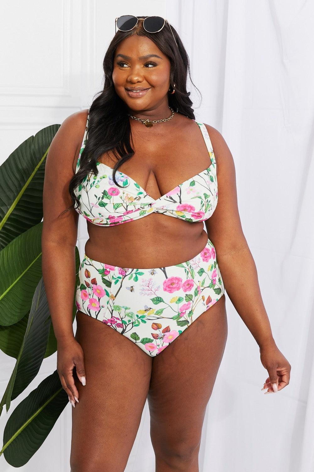 Living In Paradise Plus Size Floral Bikini - MXSTUDIO.COM