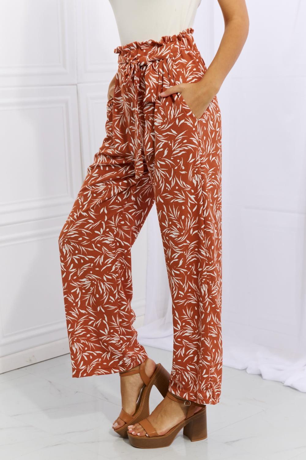 Plus Size Geometric Print Womens Wide Leg Pants - MXSTUDIO.COM