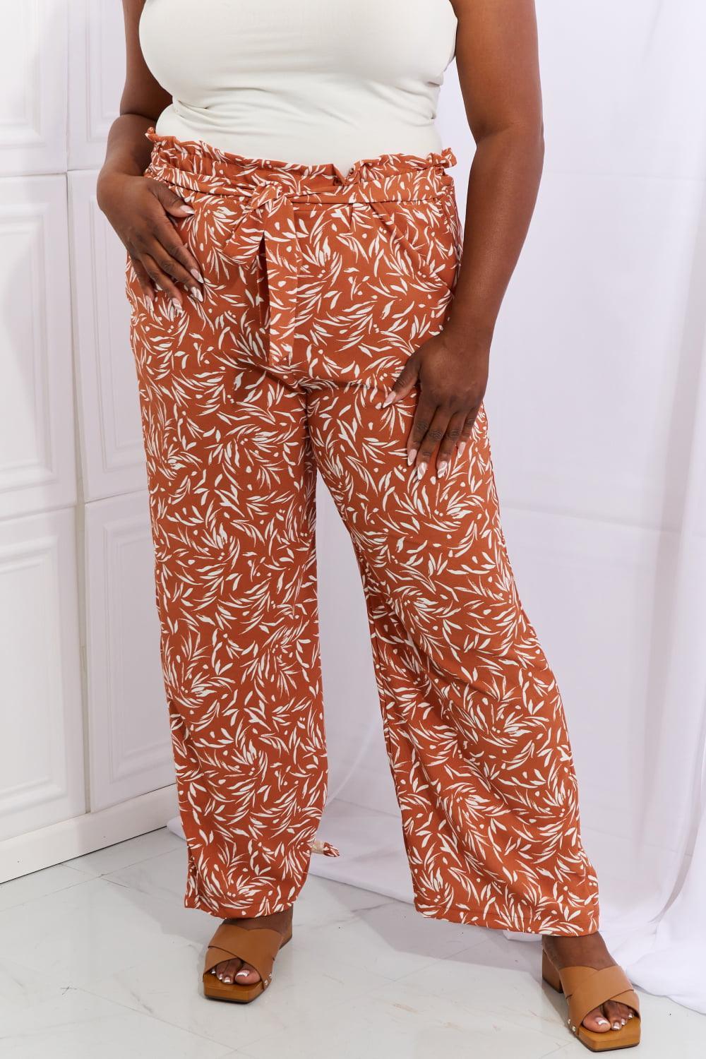 Plus Size Geometric Print Womens Wide Leg Pants - MXSTUDIO.COM