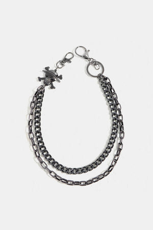 Polished Black Double Layered Chain Belt - MXSTUDIO.COM