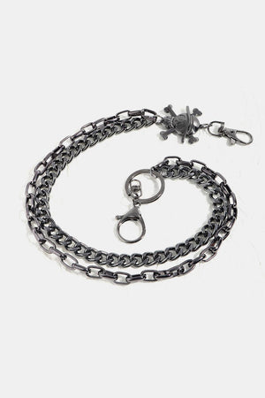 Polished Black Double Layered Chain Belt - MXSTUDIO.COM