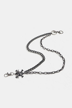 Polished Black Double Layered Chain Belt - MXSTUDIO.COM