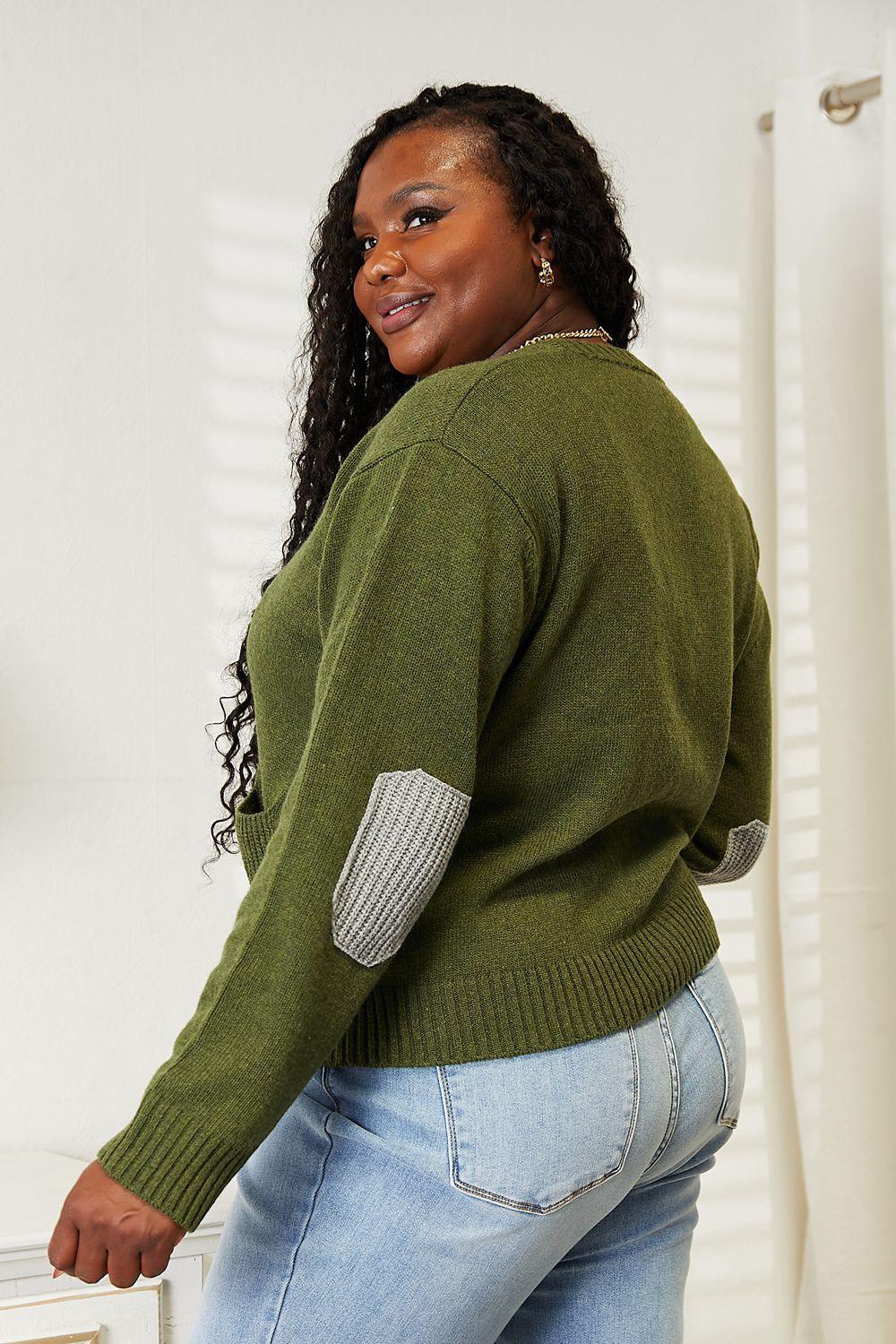Practical Plus Size Button Down Cardigan - MXSTUDIO.COM