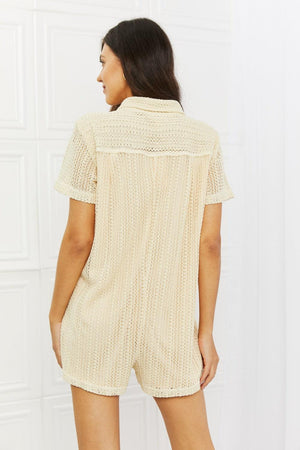 Set For The Day Plus Size Beige Crochet Romper - MXSTUDIO.COM