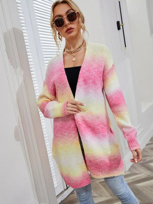 Time-Tested Fashion Gradient Open Front Cardigan - MXSTUDIO.COM