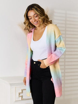 Time-Tested Fashion Gradient Open Front Cardigan - MXSTUDIO.COM