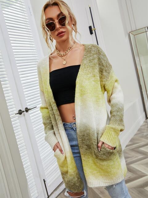 Time-Tested Fashion Gradient Open Front Cardigan - MXSTUDIO.COM