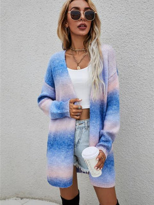 Time-Tested Fashion Gradient Open Front Cardigan - MXSTUDIO.COM