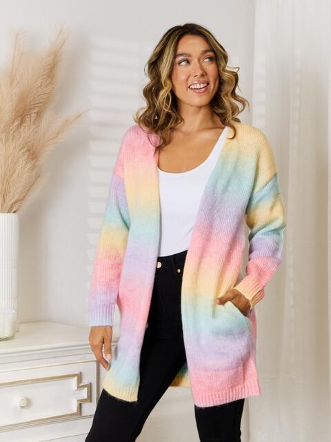 Time-Tested Fashion Gradient Open Front Cardigan - MXSTUDIO.COM