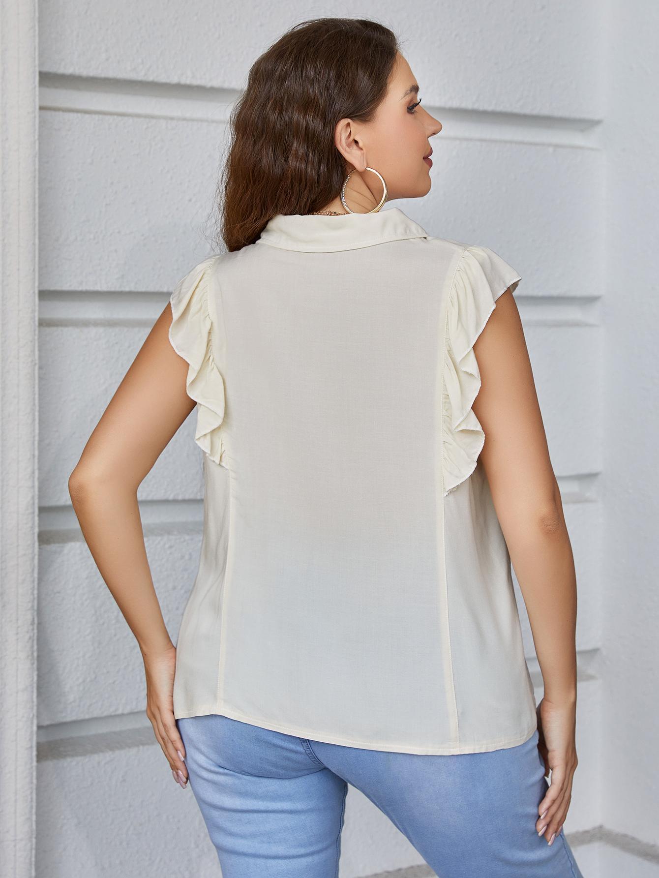 Today Is My Day Plus Size Sleeveless Collared Shirt - MXSTUDIO.COM