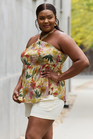 True Potential Plus Size Floral Halter Top - MXSTUDIO.COM