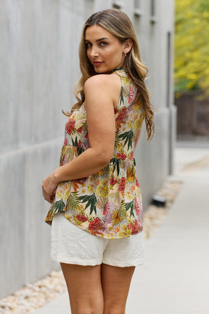 True Potential Plus Size Floral Halter Top - MXSTUDIO.COM