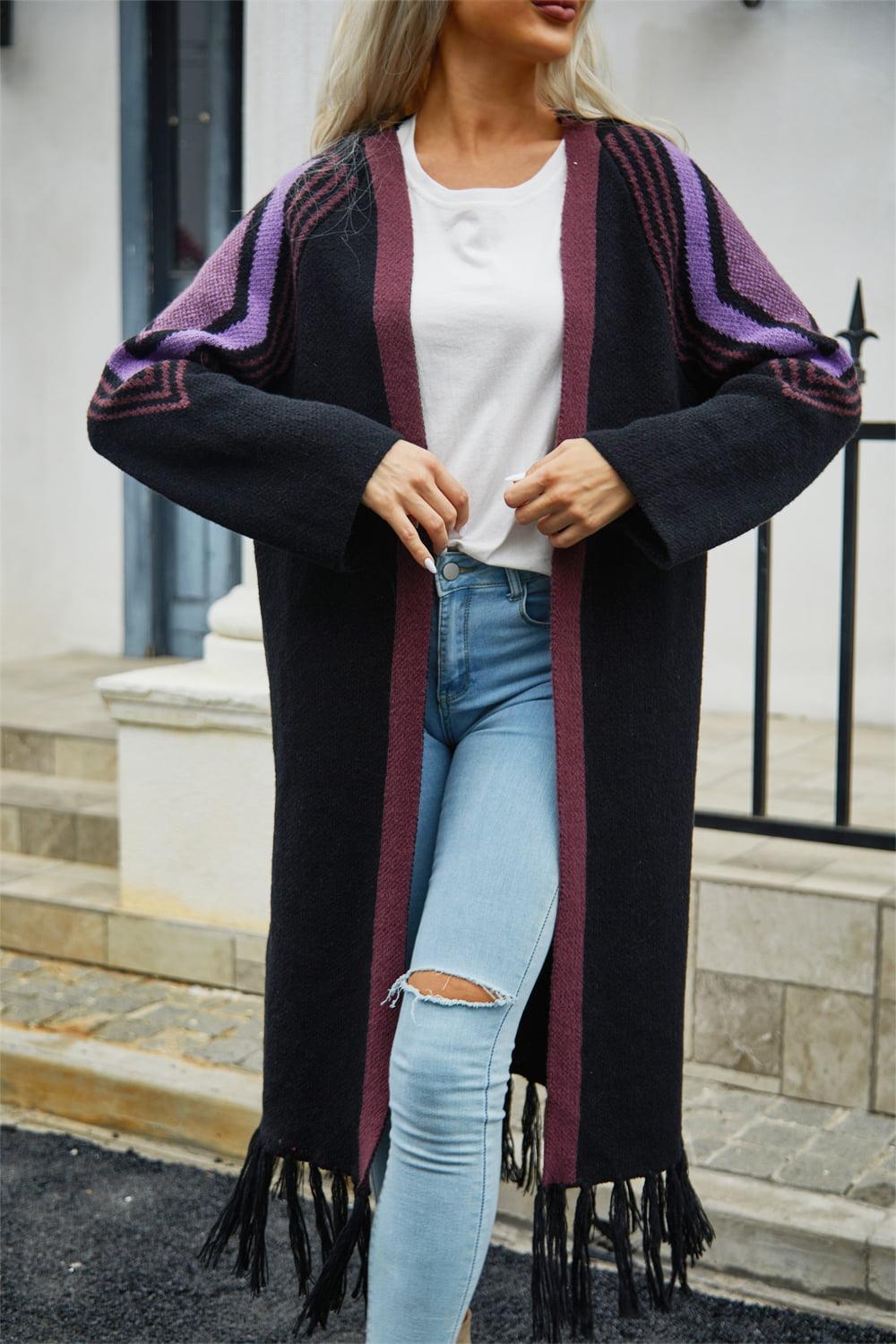 Unbothered By The Cold Fringe Duster Cardigan - MXSTUDIO.COM