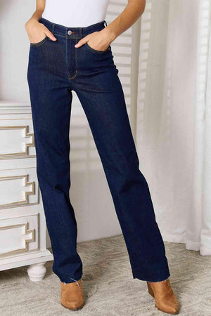 Keep The Faith Plus Size Straight Leg Jeans - MXSTUDIO.COM