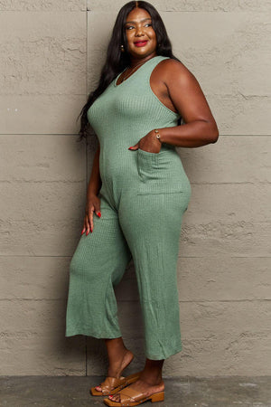 Groundbreaking Sage Green Plus Size Jumpsuit - MXSTUDIO.COM