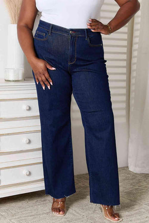 Keep The Faith Plus Size Straight Leg Jeans - MXSTUDIO.COM