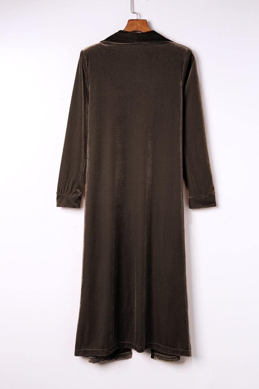 a brown dress hanging on a hanger
