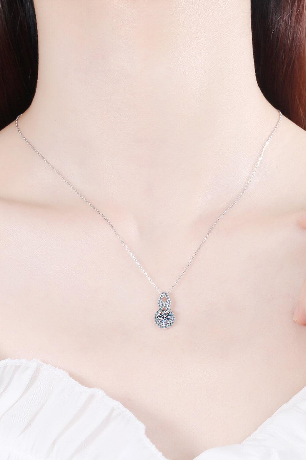 1 Carat Moissanite Drop Pendant Necklace - MXSTUDIO.COM