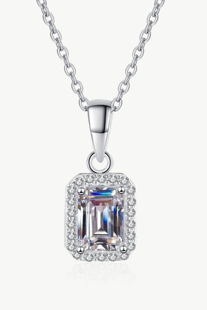 1 Carat Moissanite Emerald Pendant Necklace - MXSTUDIO.COM