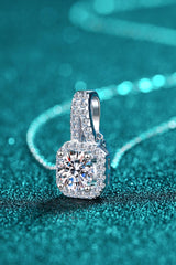 1 Carat Moissanite Encrusted Drop Pendant Necklace - MXSTUDIO.COM