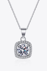 1 Carat Moissanite Encrusted Pendant Necklace - MXSTUDIO.COM