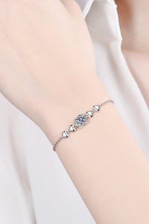 1 Carat Moissanite Four Hearts Slider Bracelet - MXSTUDIO.COM