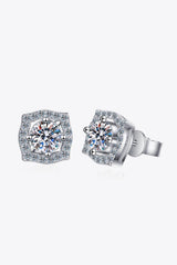 1 Carat Moissanite Geometric Stud Earrings - MXSTUDIO.COM