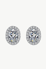 1 Carat Moissanite Oval Earrings Sterling Silver - MXSTUDIO.COM