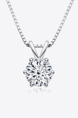 1 Carat Moissanite Pendant Gold / Platinum-Plated Necklace - MXSTUDIO.COM