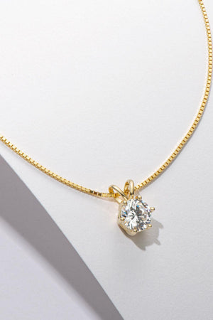 1 Carat Moissanite Pendant Gold / Platinum-Plated Necklace - MXSTUDIO.COM