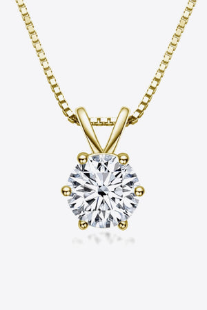 1 Carat Moissanite Pendant Gold / Platinum-Plated Necklace - MXSTUDIO.COM