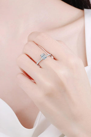 1 Carat Oval Moissanite Ring Sterling Silver - MXSTUDIO.COM