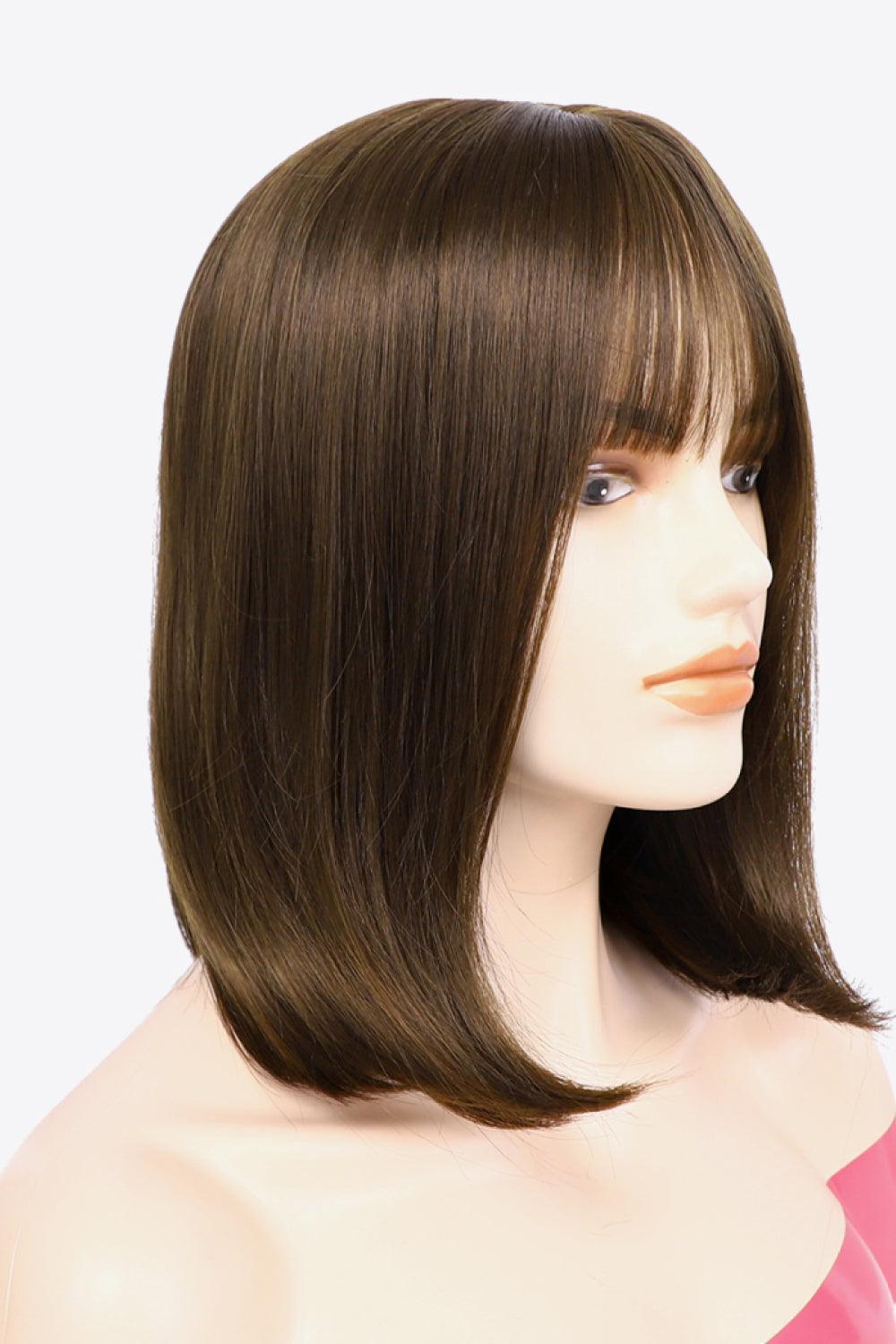 10'' Brown Short Wave Full Machine Hair Wig - MXSTUDIO.COM