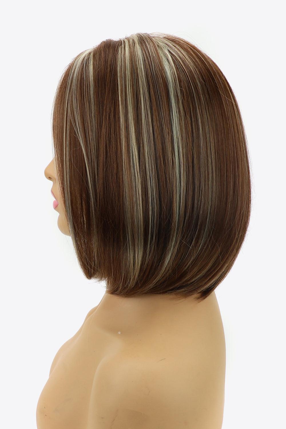 10'' Brown White Short Wave Full Machine Wig - MXSTUDIO.COM